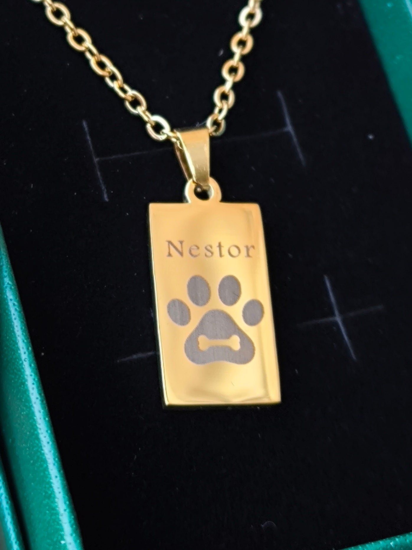 le pendentif lingot patte de chien avec os