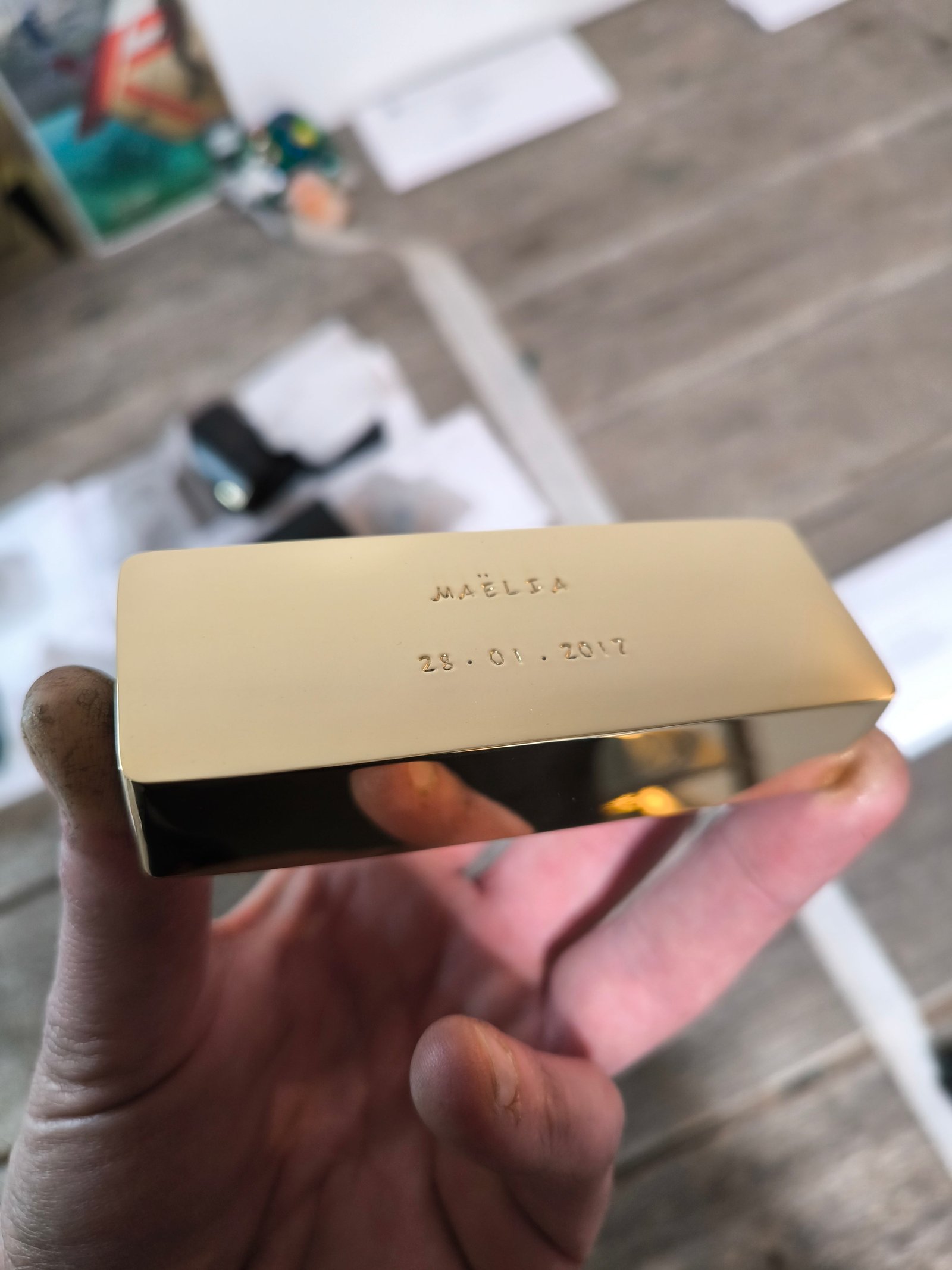 Le  lingot de 500g en or nordique à personnaliser