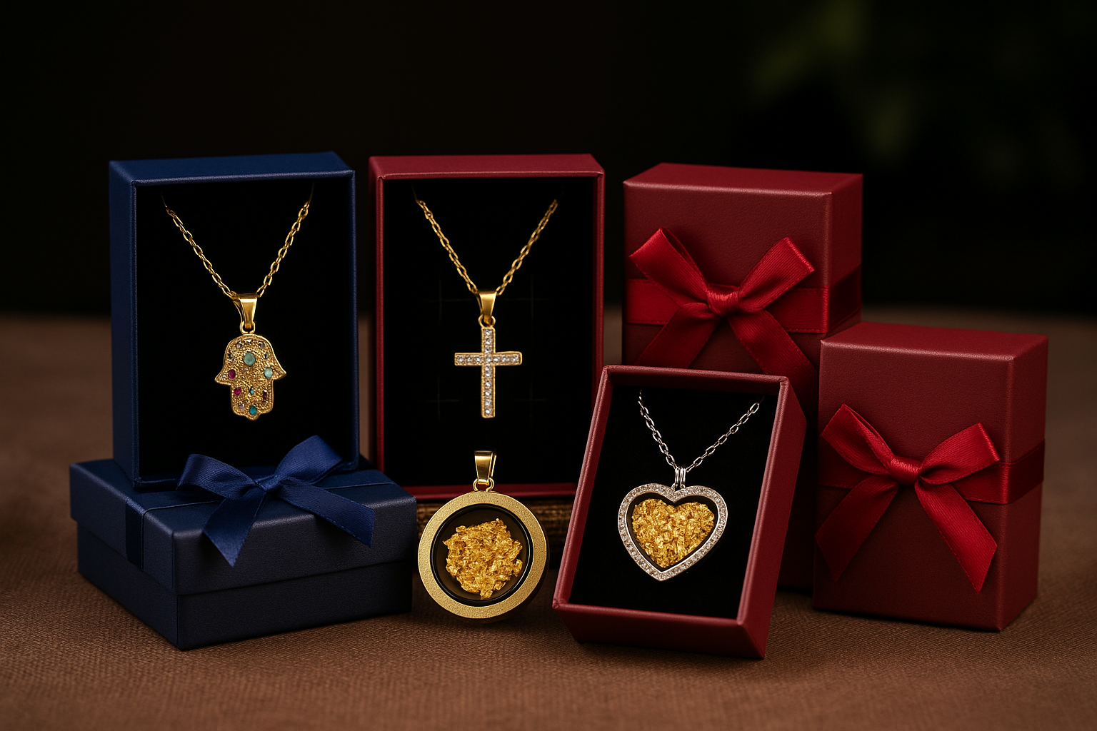 Les pendentifs avec chaîne + écrin à personnaliser