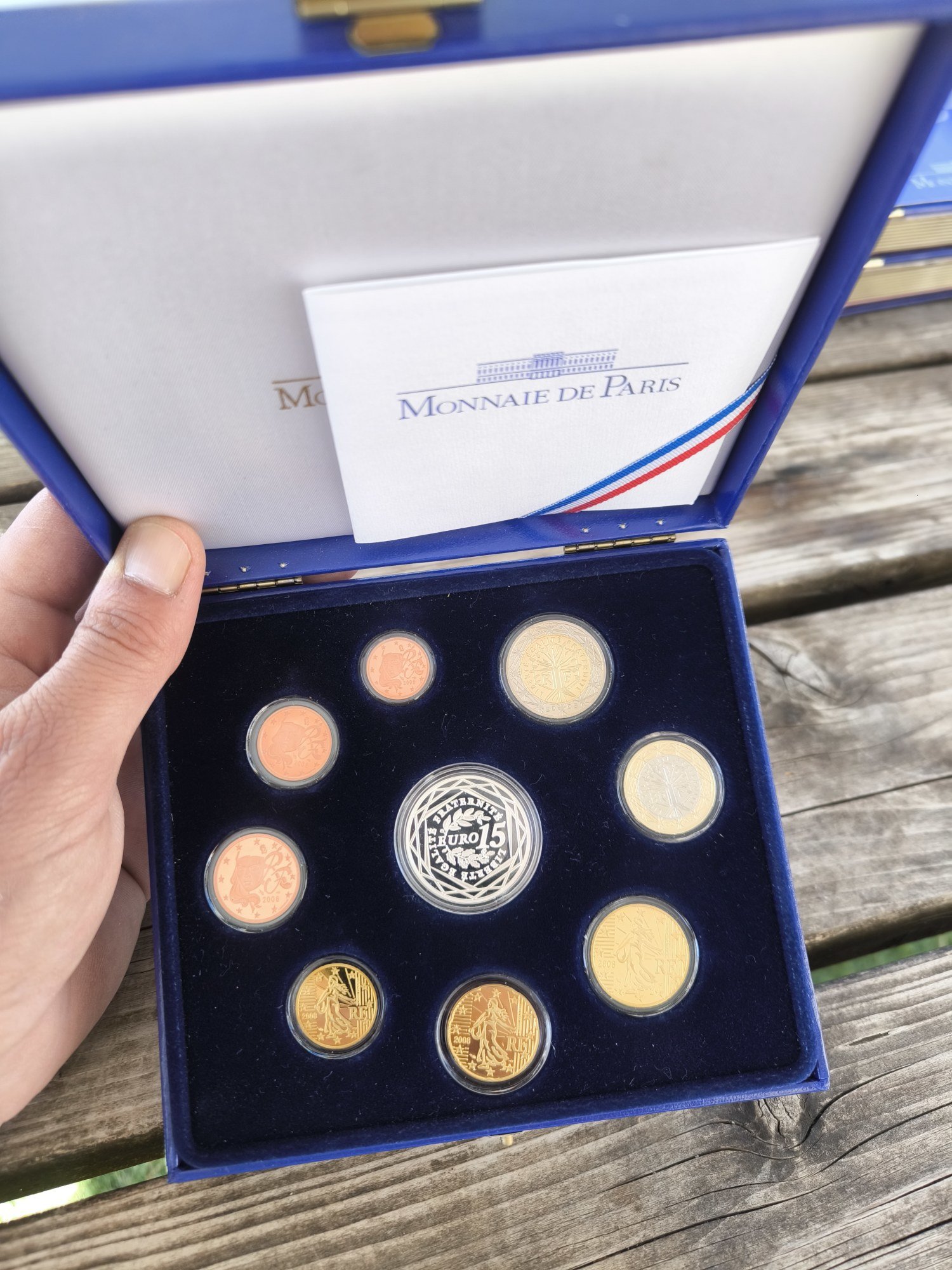 Coffret BE France 2008 — Série Euros Belle Épreuve avec 15 € Argent, Monnaie de Paris