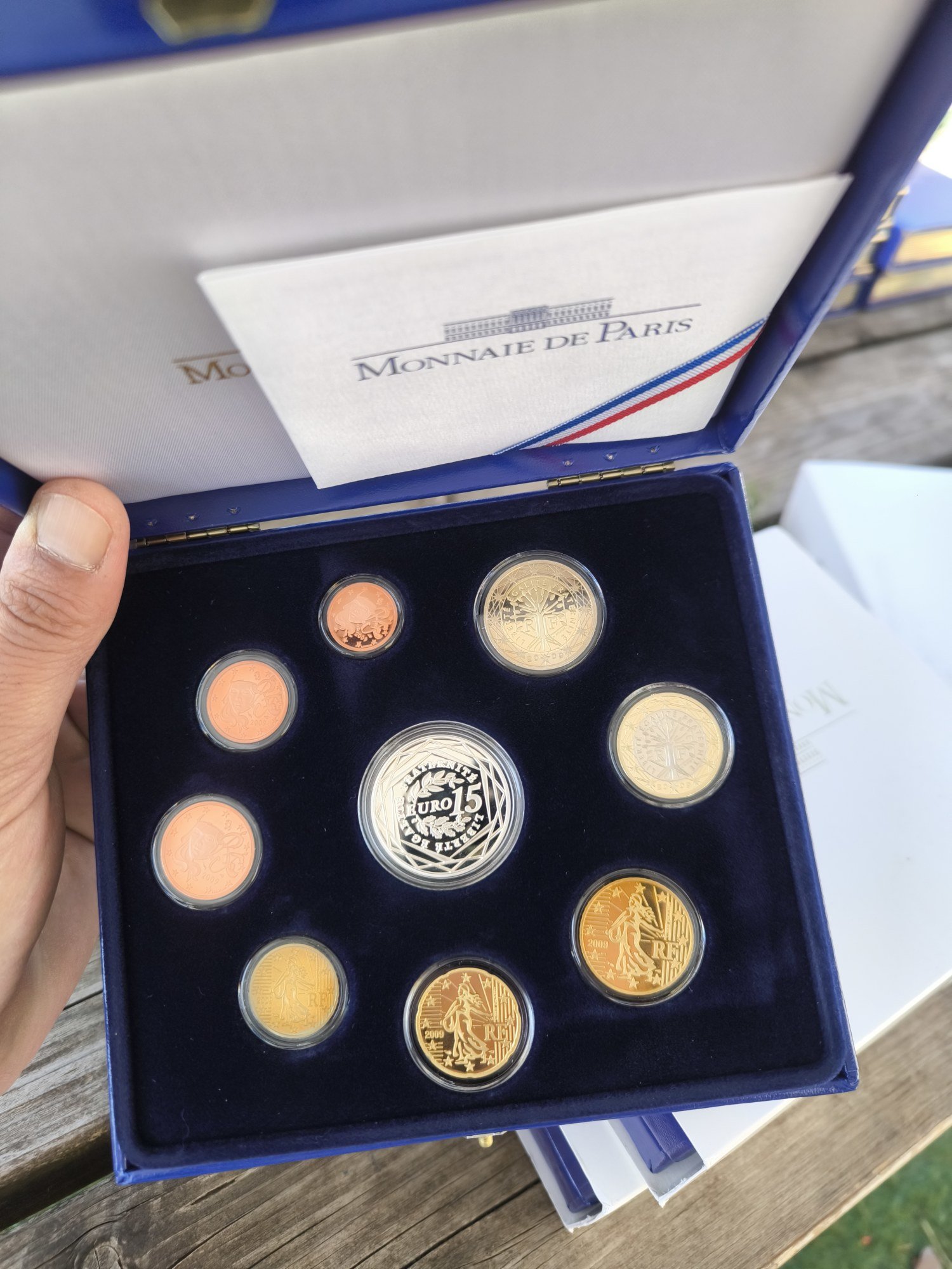 Coffret BE France 2009 — Série Euros Belle Épreuve avec 15 € Argent, Monnaie de Paris
