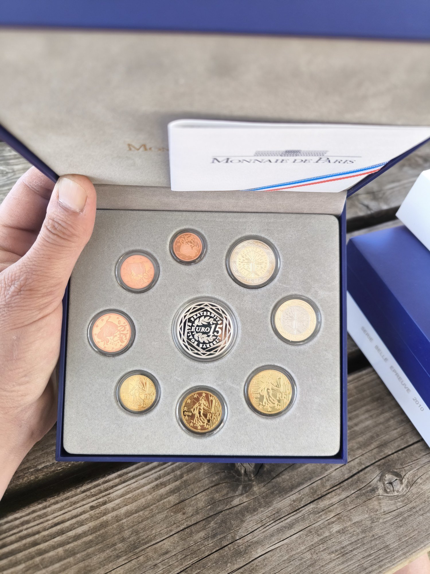 Coffret BE France 2010 — Série Euros Belle Épreuve avec 15 € Argent, Monnaie de Paris