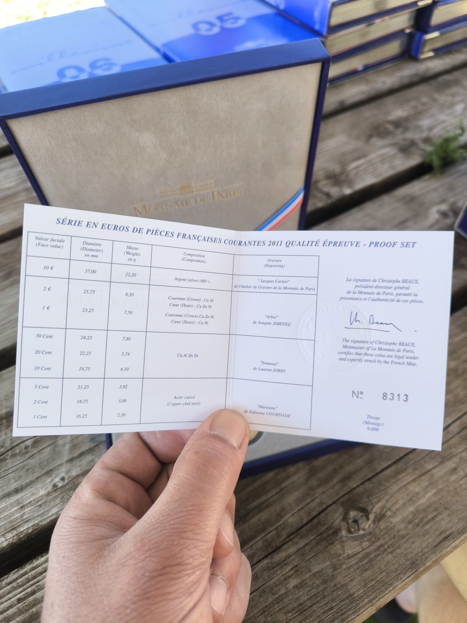 Coffret BE France 2011 — Série Euros Belle Épreuve avec 10 € Argent « Jacques Cartier », Monnaie de Paris