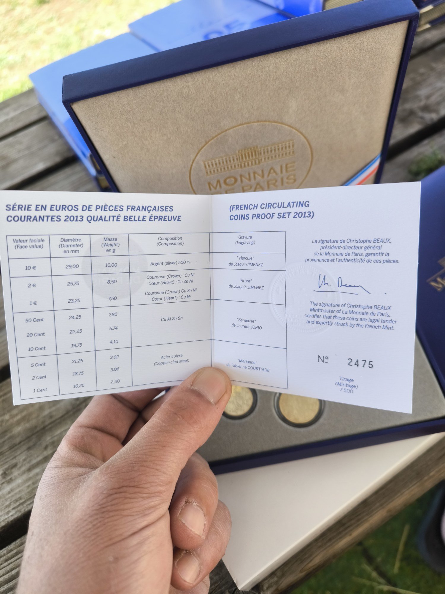 Coffret BE France 2013 — Série Euros Belle Épreuve avec 10 € Argent « Hercule », Monnaie de Paris
